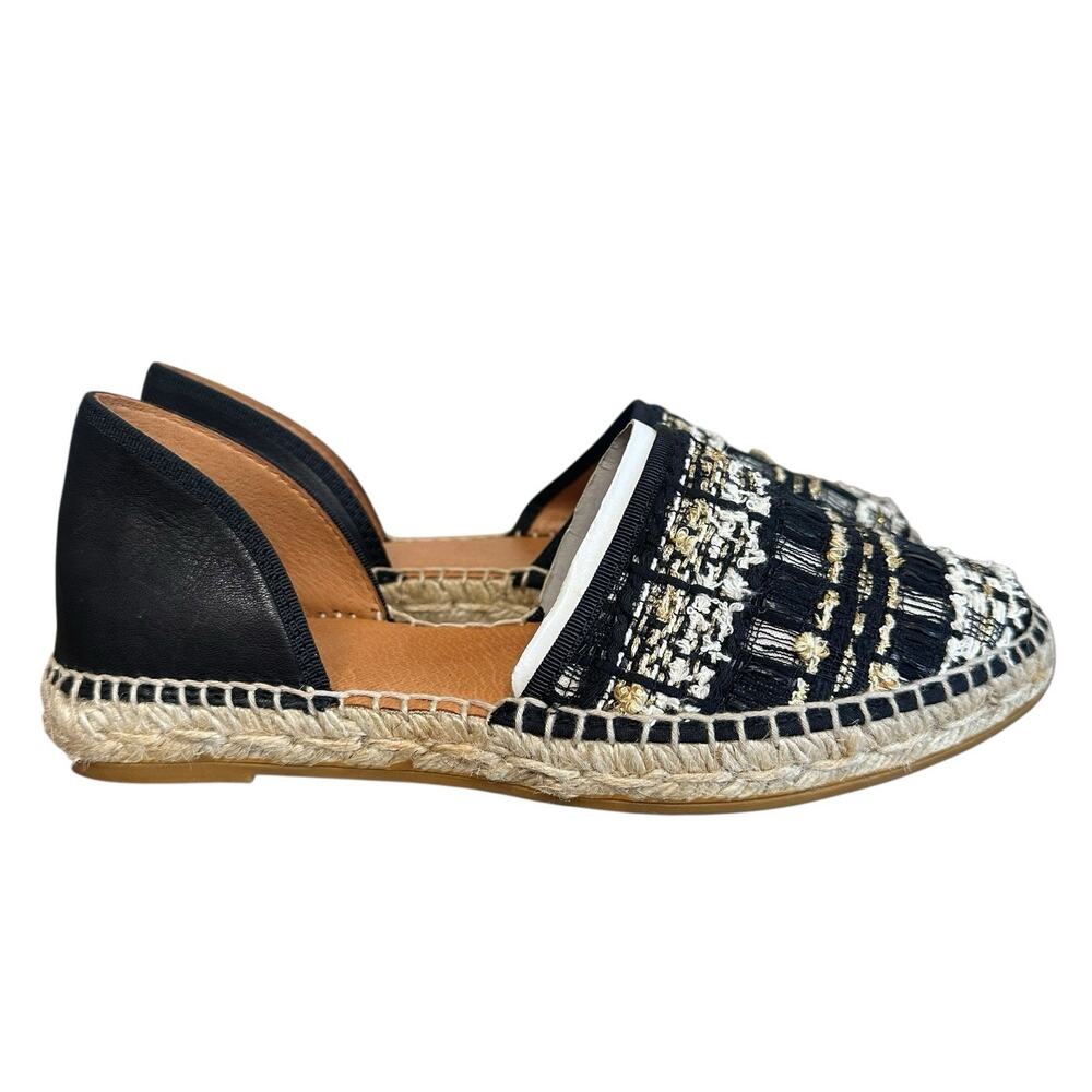 Toni Pons Women’s Origens Olga Espadrille Flats Black Gold Tweed Size EU37 NEW